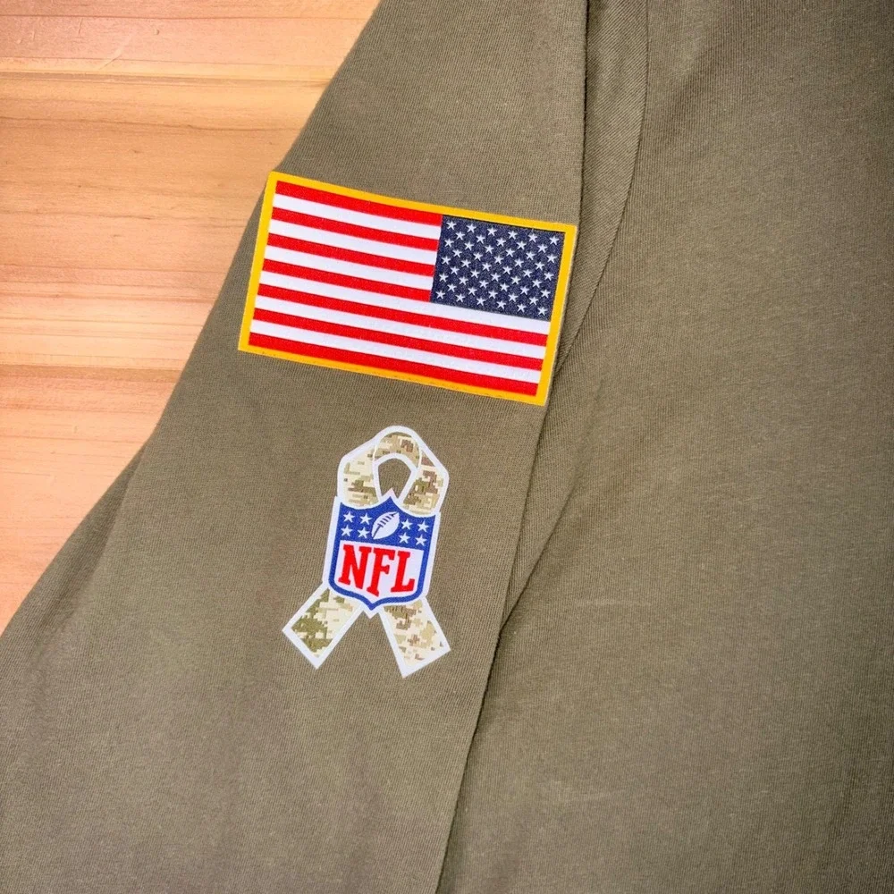 Nike NFL Las Vegas Raiders Shirt Mens Medium Green Salute to Service Long Sleeve